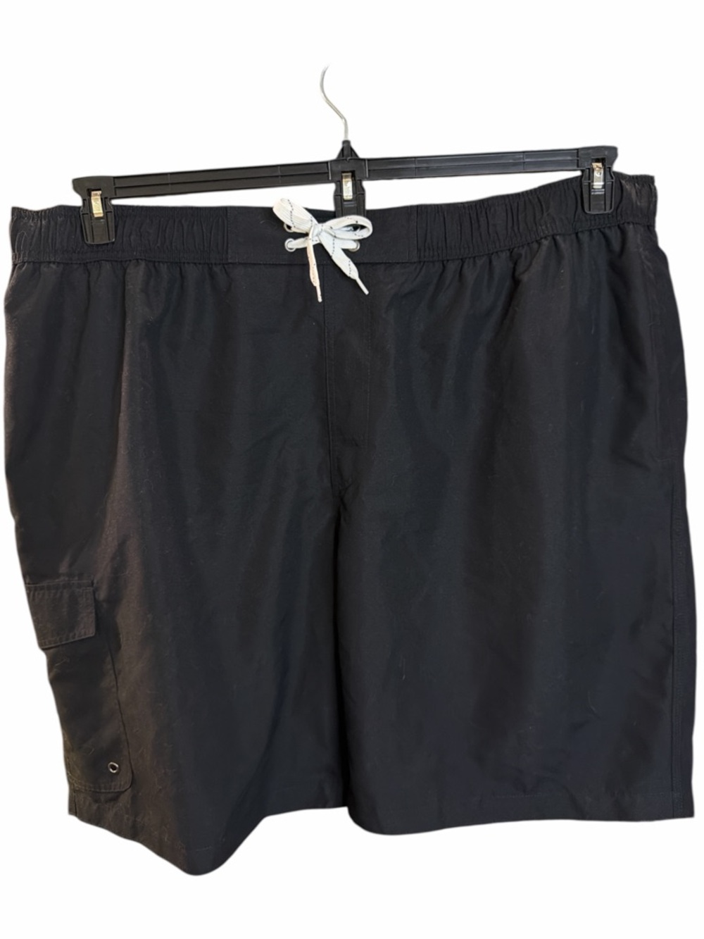 St. John's Bay Men’s Black Swim Trunks with White Drawstring. NWT.  Size 4X